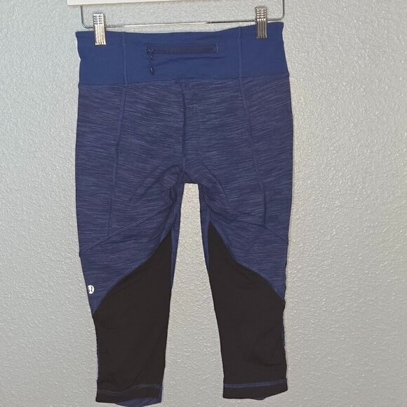 Lululemon Run: For Your Life Crop - 6 Wee Are From Space Limitless Blue Black - Picture 5 of 7